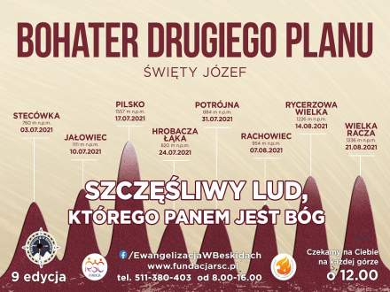 Bohater Drugiego Planu Święty Józef; grafika nazwy poszczególnych szczytów i daty spotkań