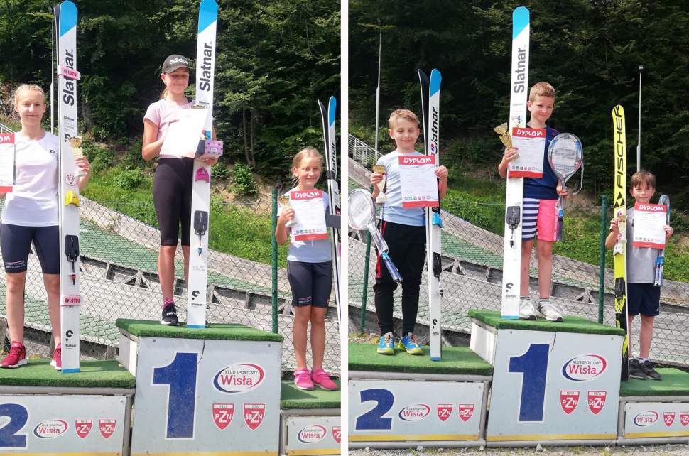 Na najwyższym podium Natalia Łupieżowiec (z lewej) i Kacper Wantulok (z prawej) foto: wisla.pl