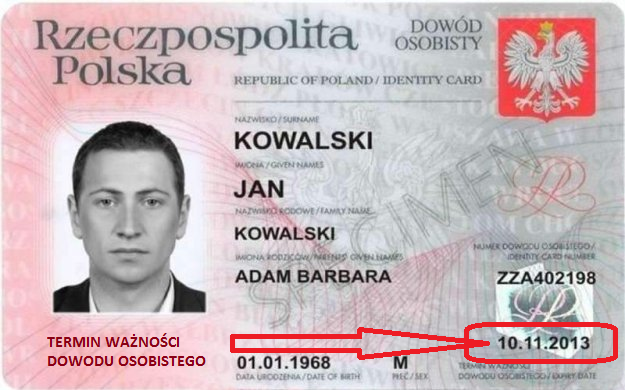 Dowód osobisty - termin ważności